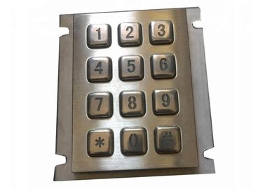 Waterproof Atm Number Pad Rear Panel Mount 12 Customs Key Corrosion Resistance